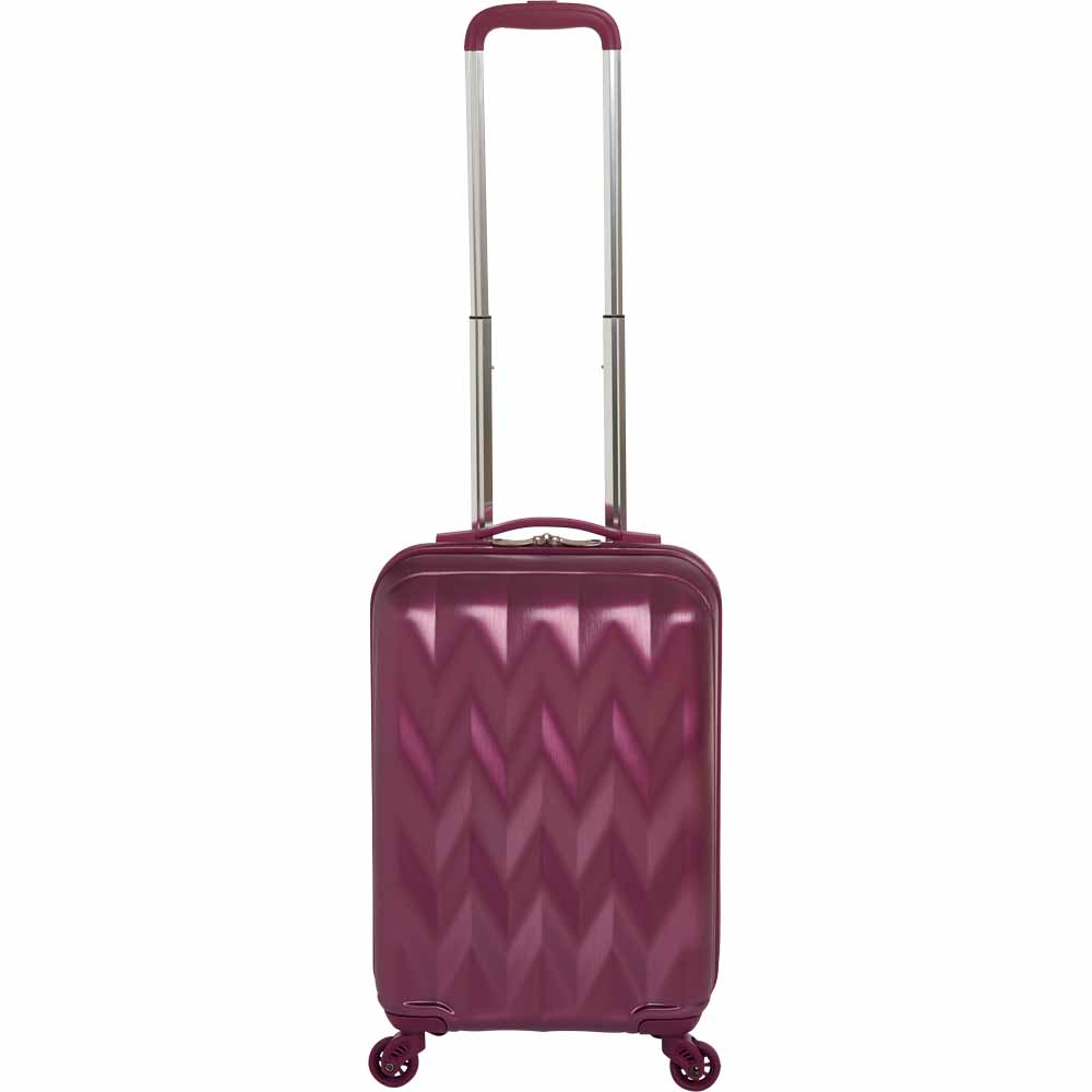 Wilko Zig Zag Cabin Case Berry 21 inch Image 1