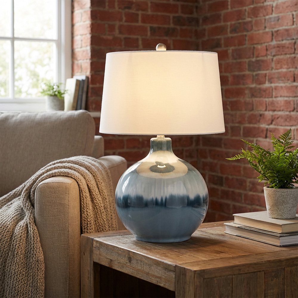 Pearl Table Lamp Blue and White Image 3