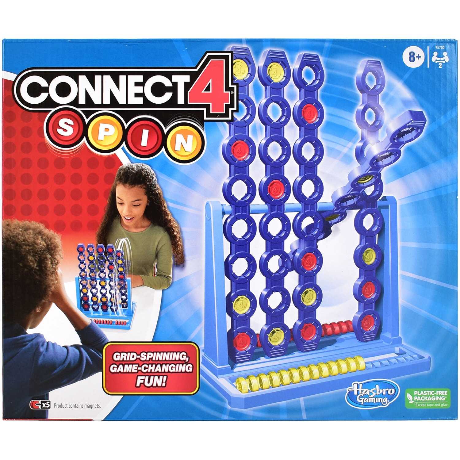 Connect 4 Spin Board Game Blue Image 1