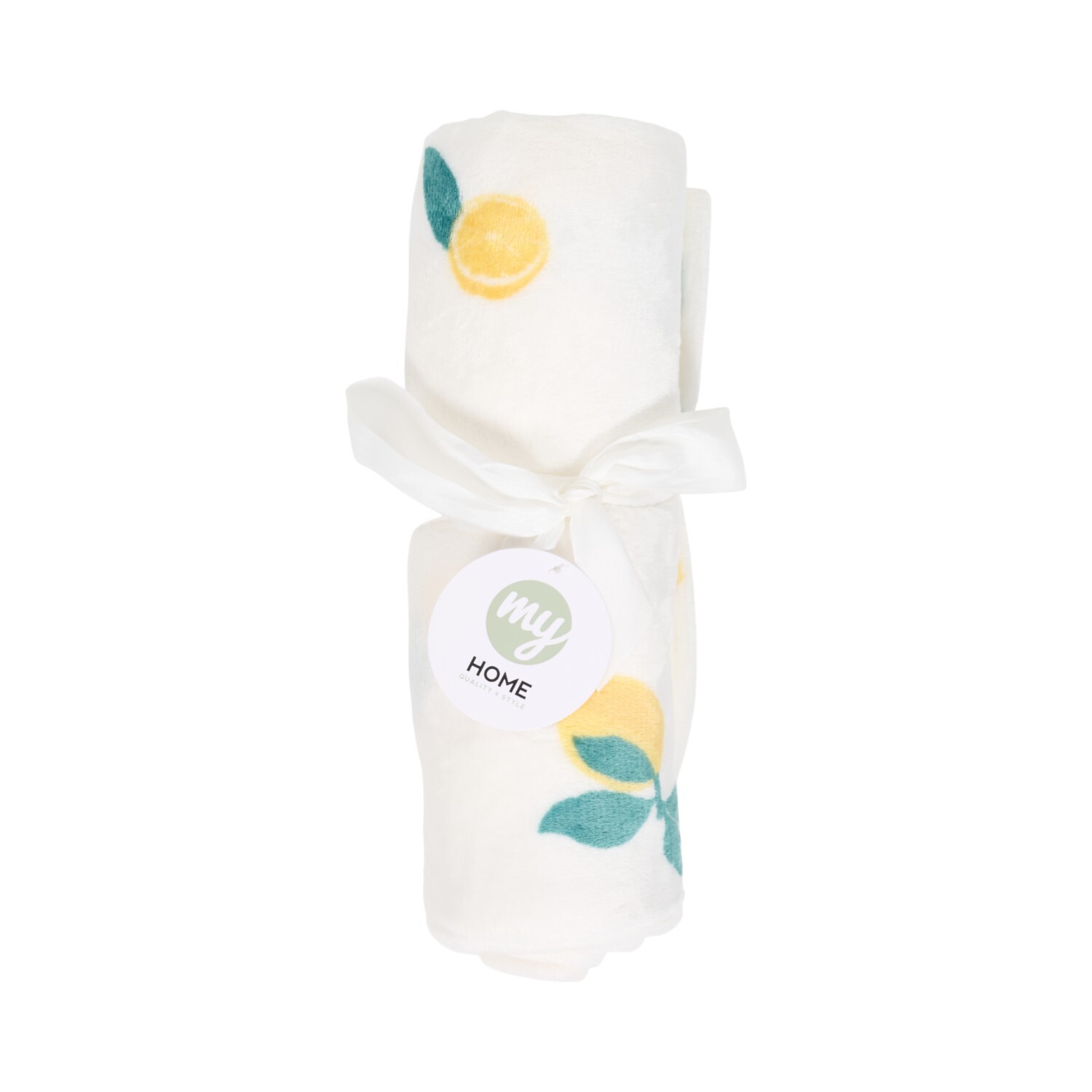 Sorrento Printed Fleece Throw White Image 1
