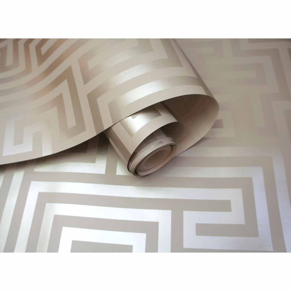 Holden Glistening Maze Taupe Wallpaper Image 2
