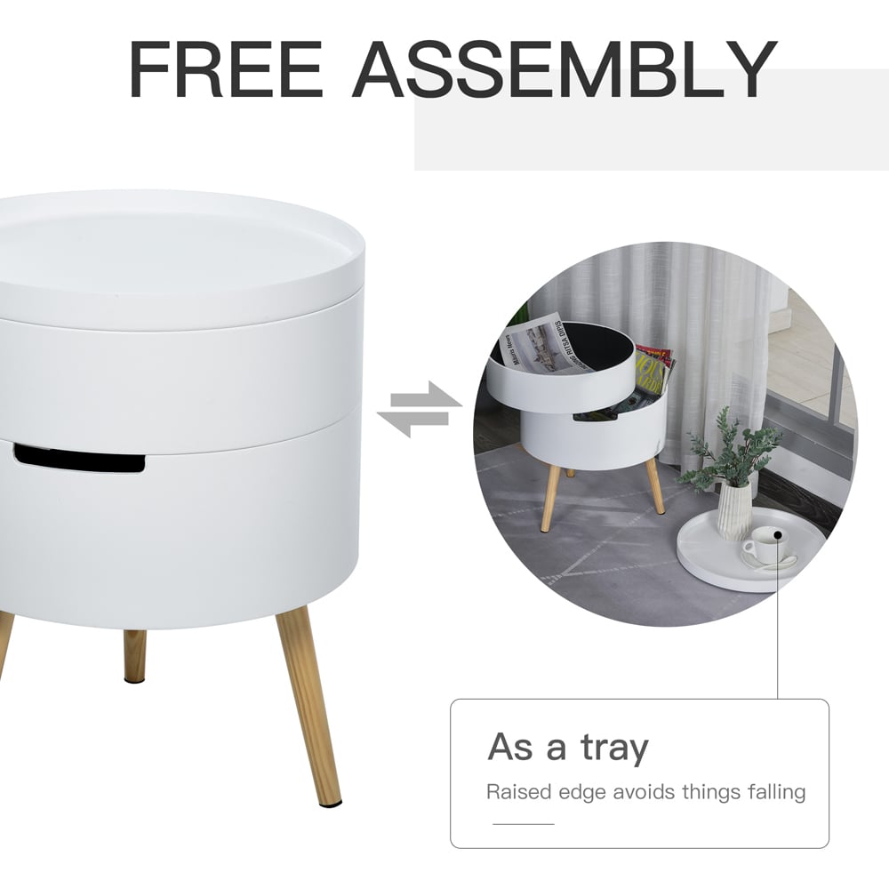 Portland 3 Tier White Side Table Image 5