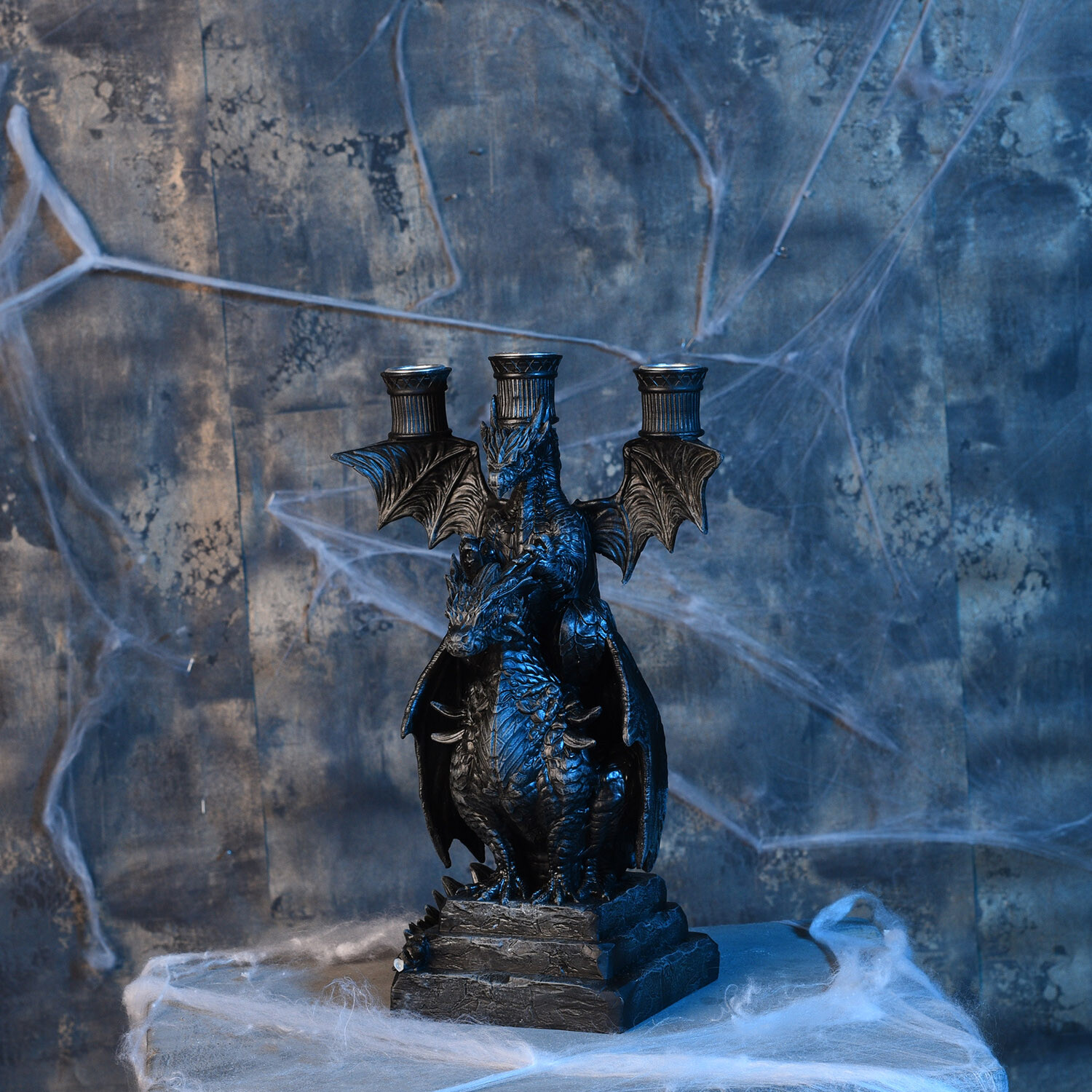 Halloween Dragon Candle Holder Black Image 2