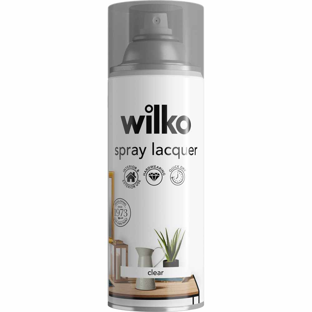 Wilko Clear Spray Paint Lacquer 400ml Image 1