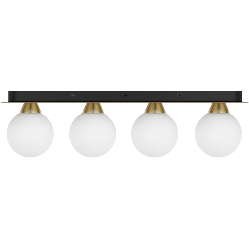 Cosylyte Bowen Bathroom 4 Light Classic Opal Glass Brass Ceiling Flush Light Image 1