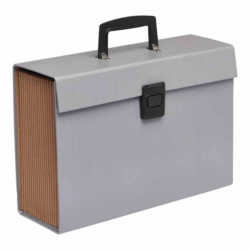 Wilko Home Box File Cool Grey Grey board+Kraft paper+PP+Iron