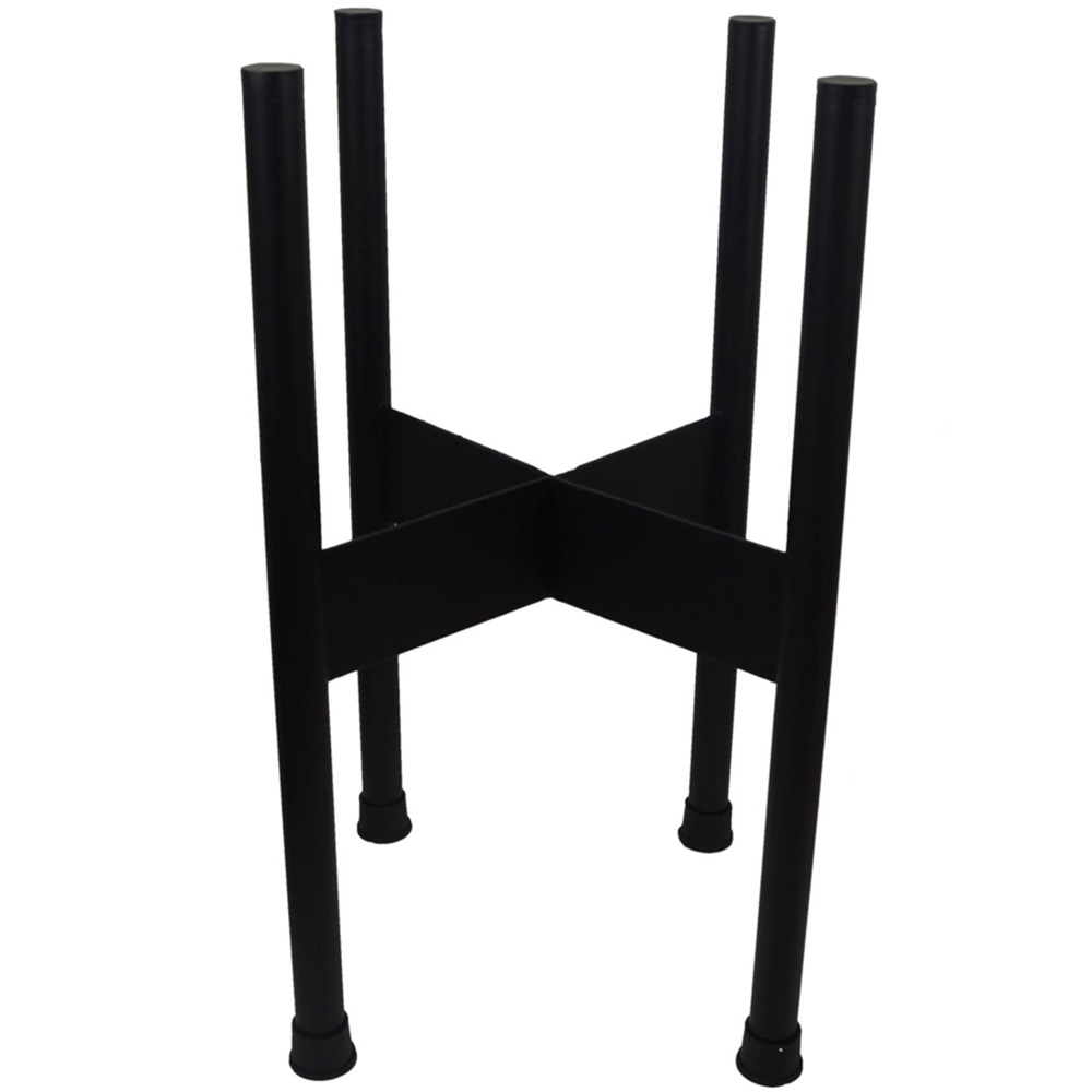 Leaf Medium Black Metal Planter Stand and Gold Planter Set 38.5 x 18cm Image 2