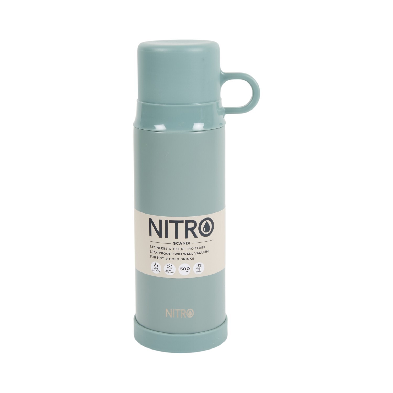 Nitro Scandi Stainless Steel Vacuum Retro Flask Image 6