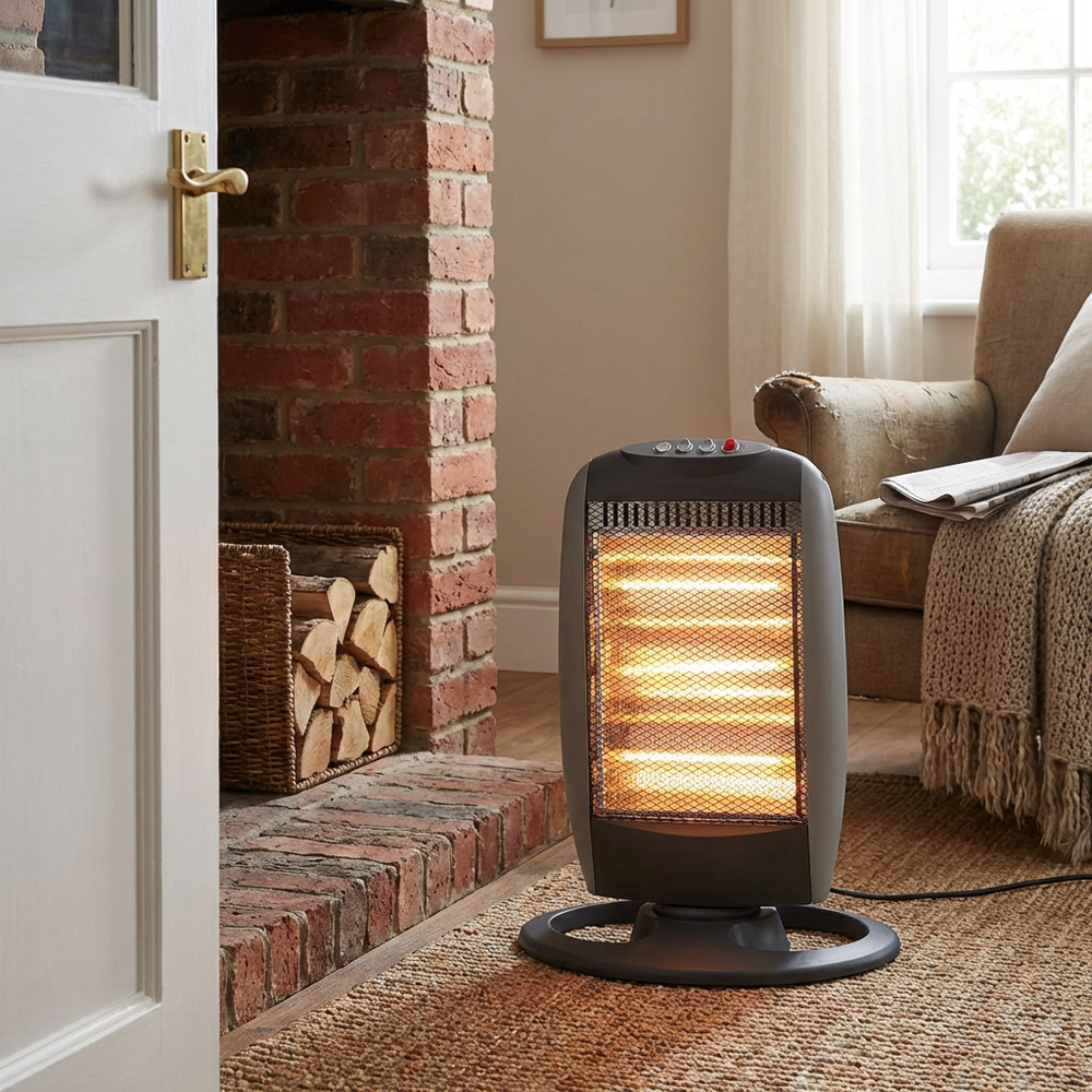 Black Halogen Heater 1200W Image 6