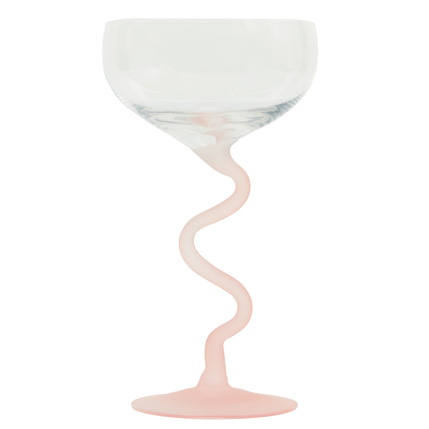 Frost Pink Stem Coupe Glass - Clear and Pink Image 1