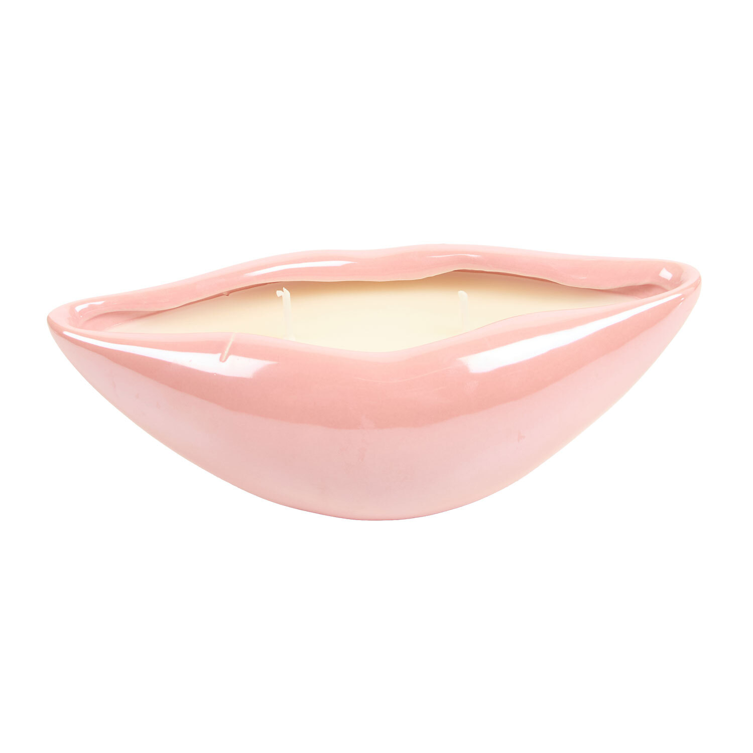 Pearlised Lip Ceramic Candle Pink Image 4