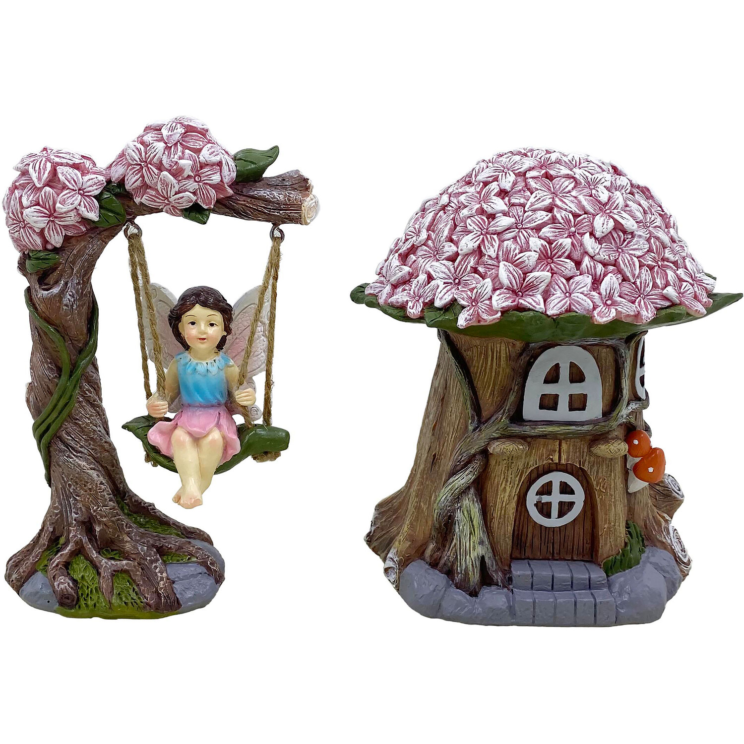 Fairy on Swing and House Ornament Image