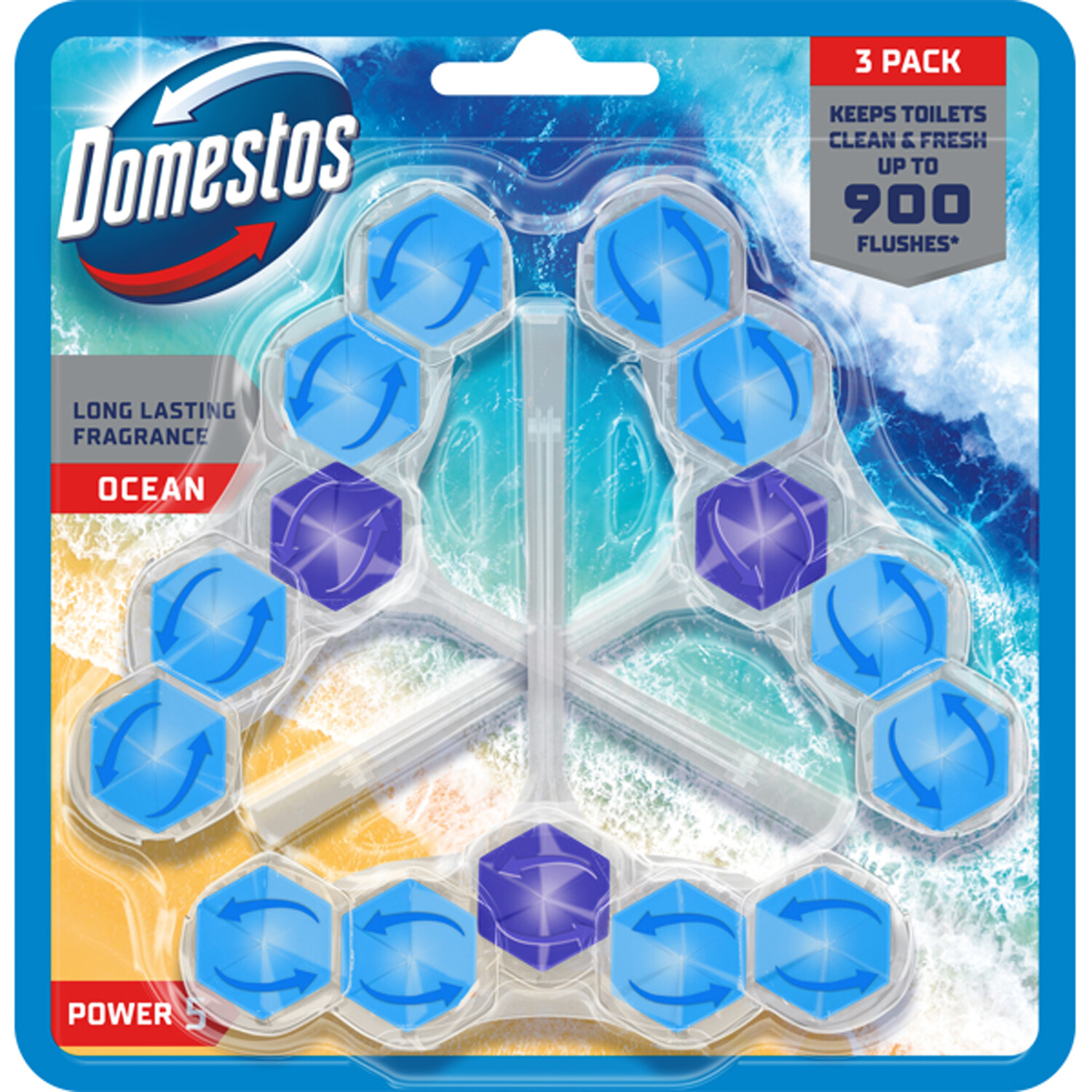 Domestos Rim Block Trio Pack Ocean Image