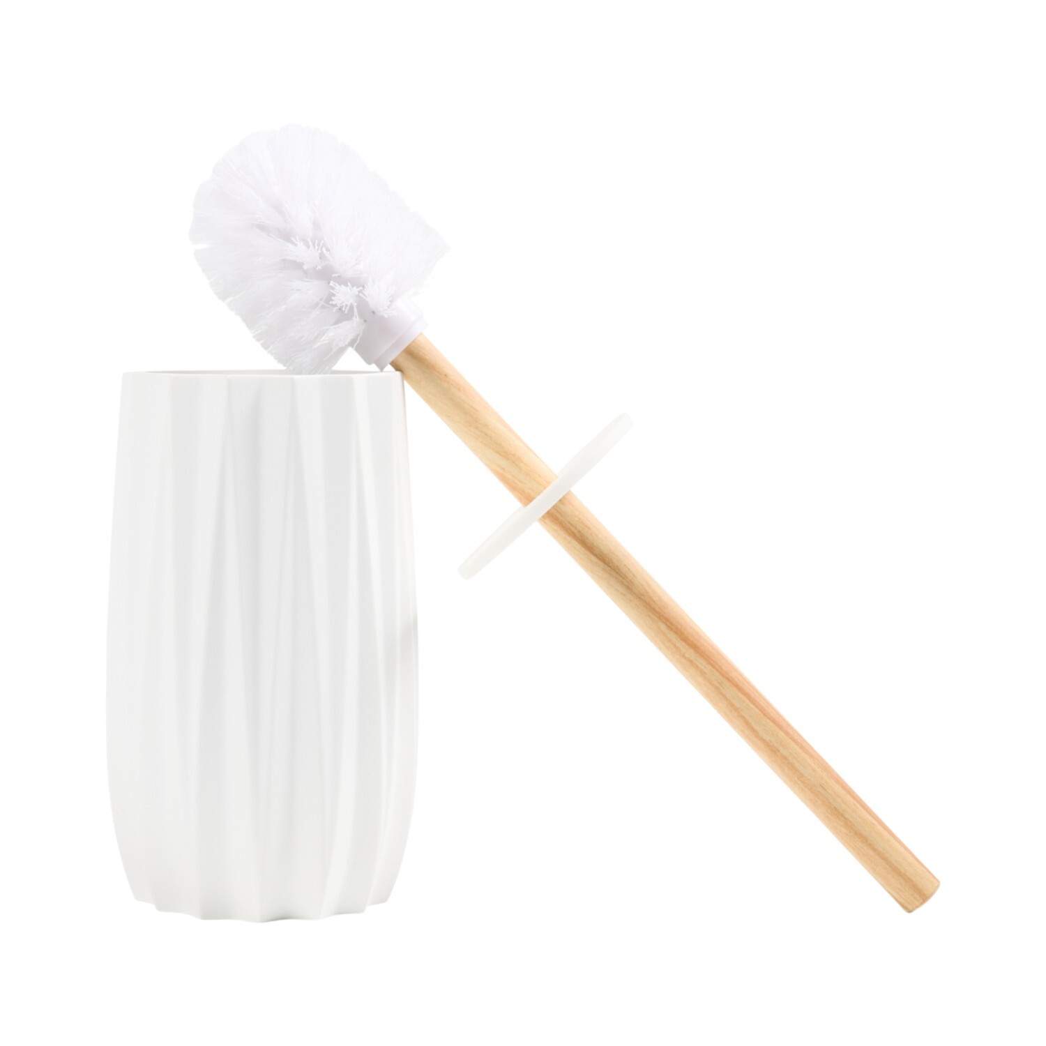 Milan Polyresin Toilet Brush Holder White Image 2