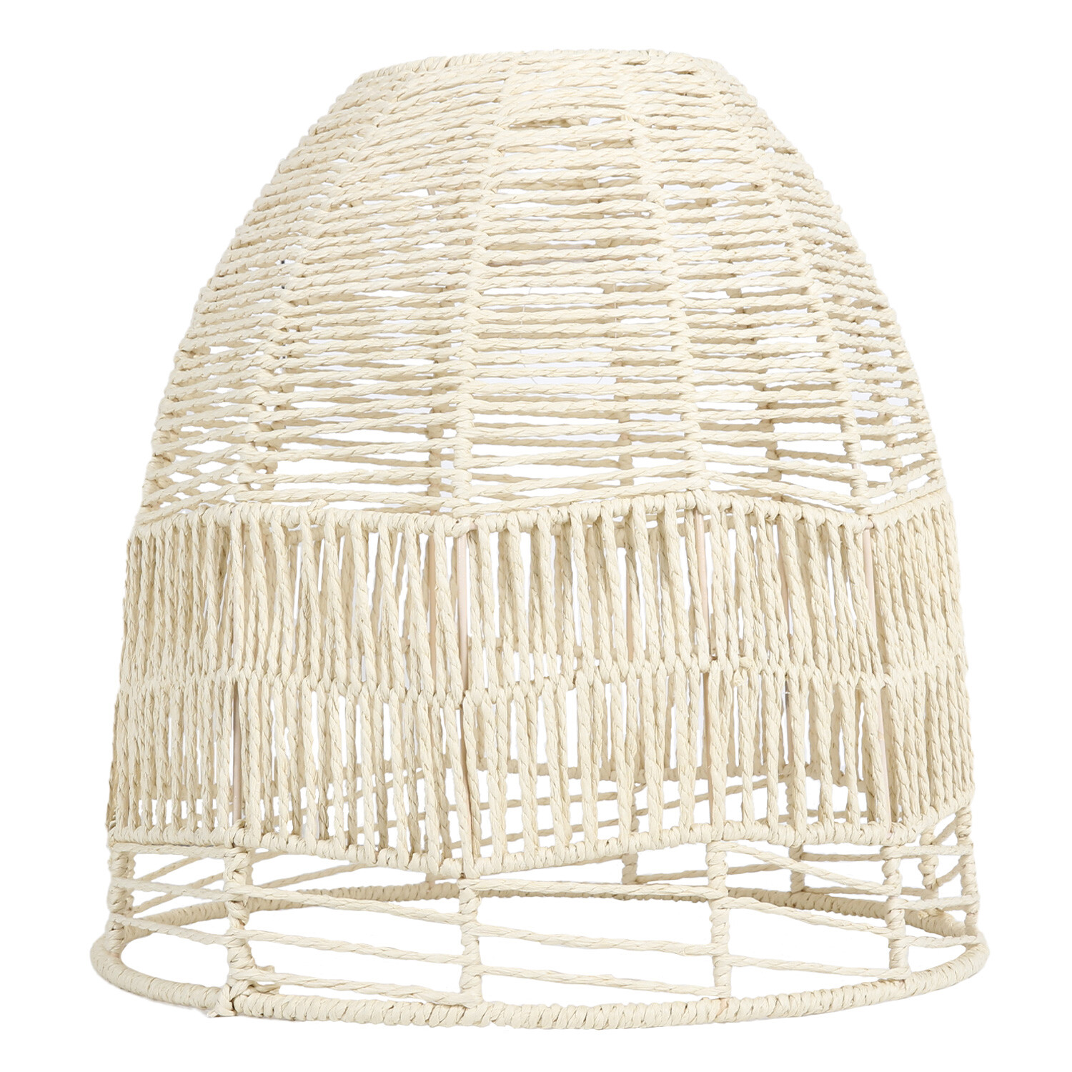 Cream Rattan Effect Pendant Shade Image 1