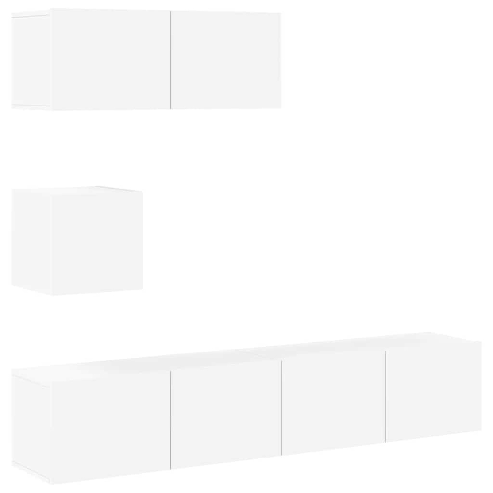 vidaXL 7 Door White TV Cabinet Set of 4 Image 2