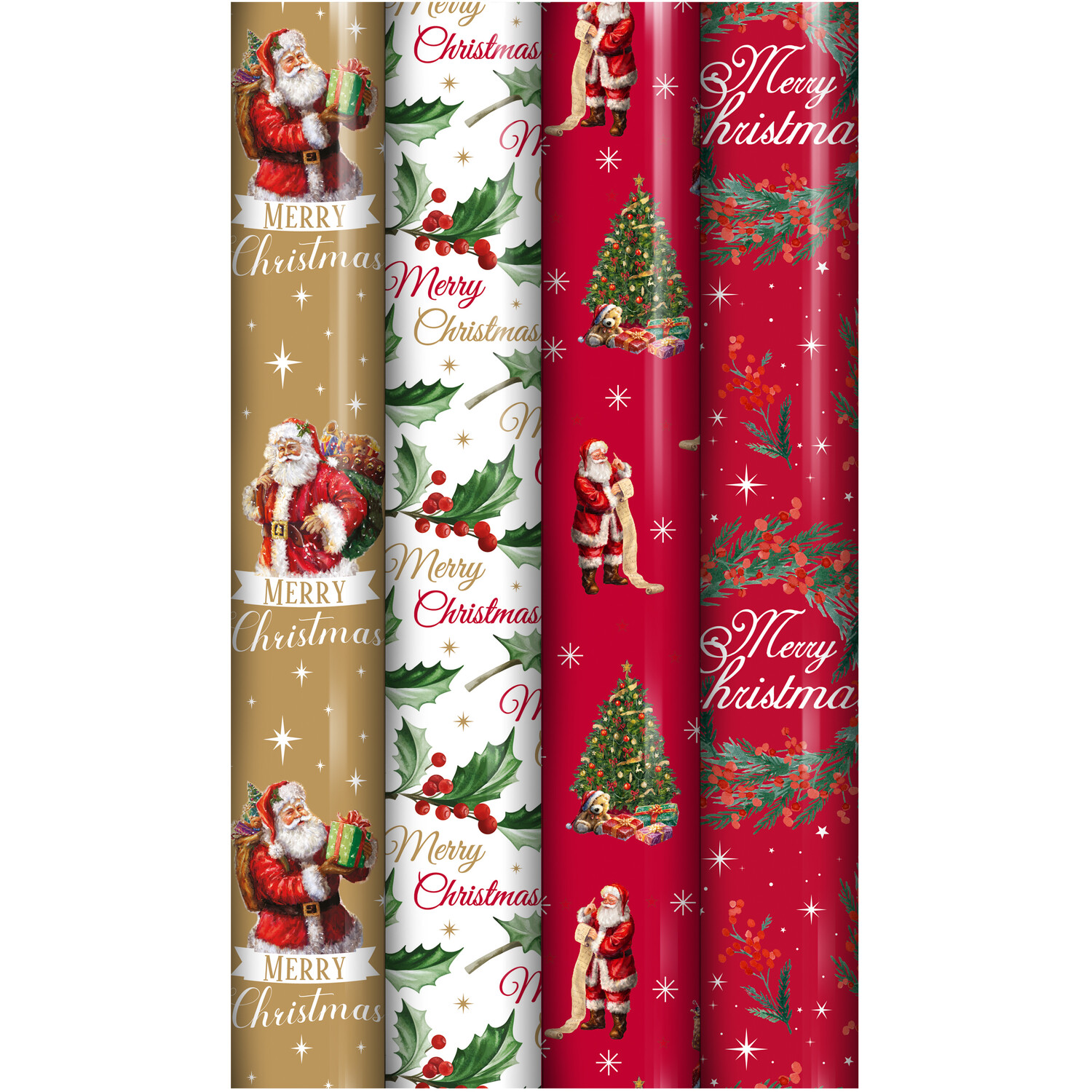 Traditional No Shrink Gift Wrap - Multicolour Image