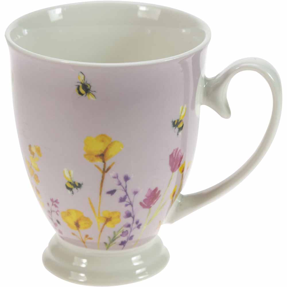 Wilko Purple Bee Design Mug
