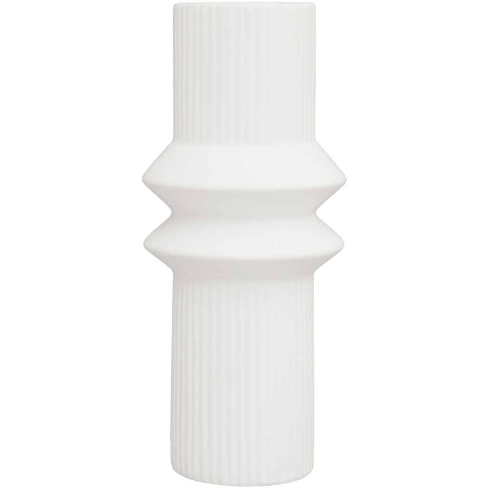 Premier Housewares White Fabia Ceramic Vase Large Image 2