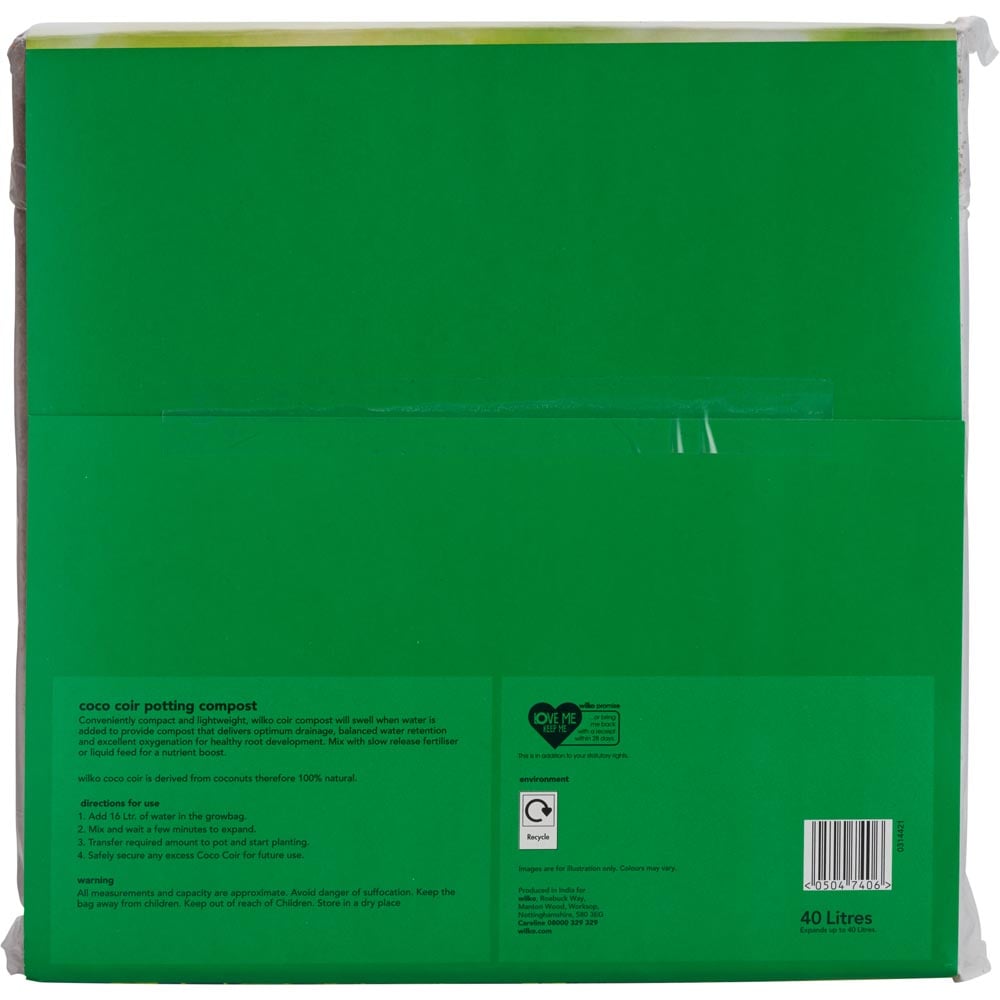 Wilko Coco Potting Compost 40L Wilko