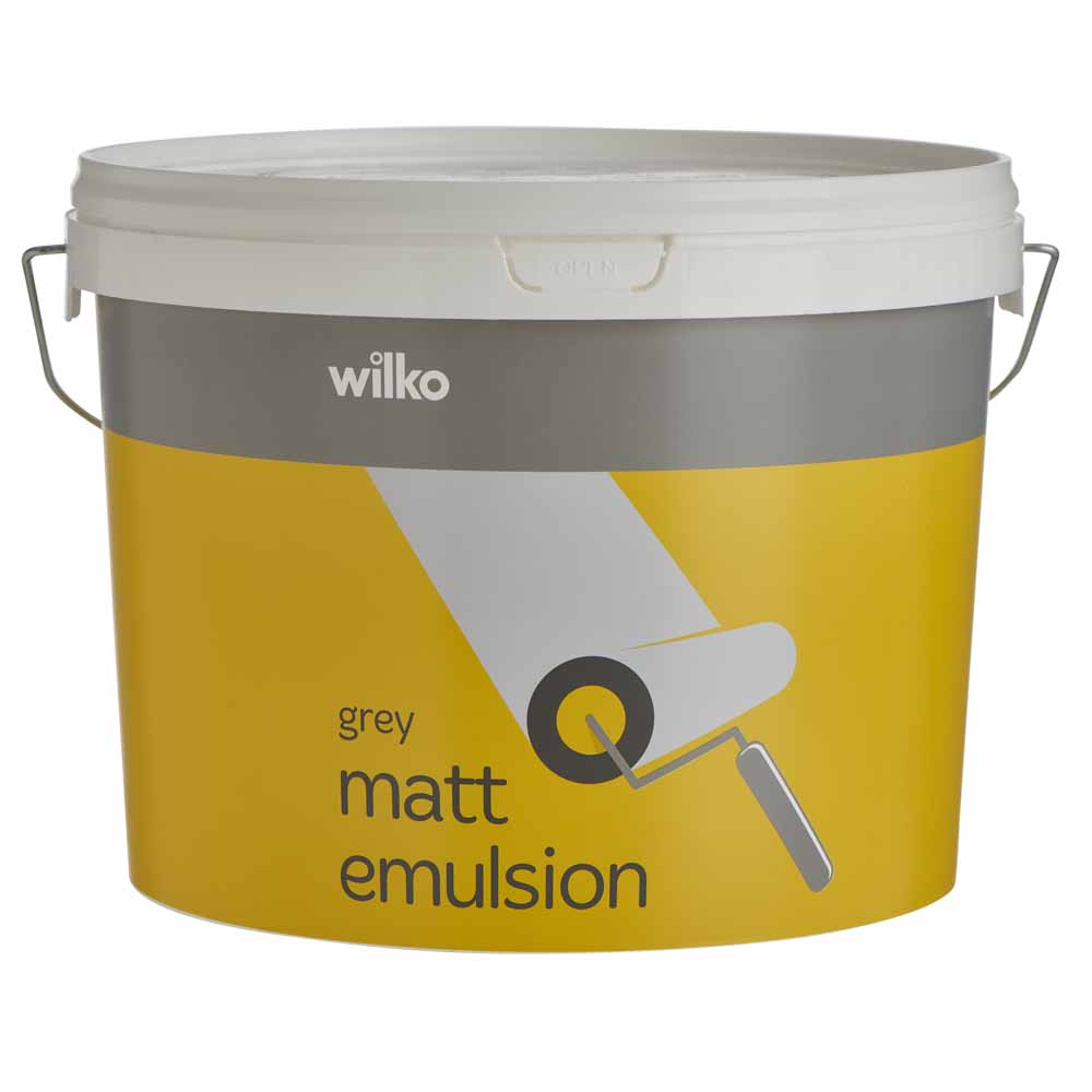 Wilko Walls and Ceiling Grey Matt Emulsion Paint 10L Image 2