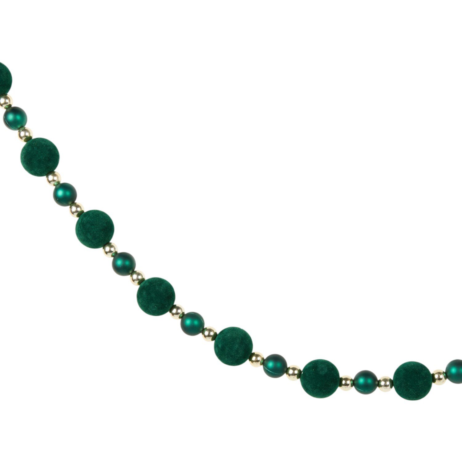 Flocked Beaded Garland Emerald Image 1