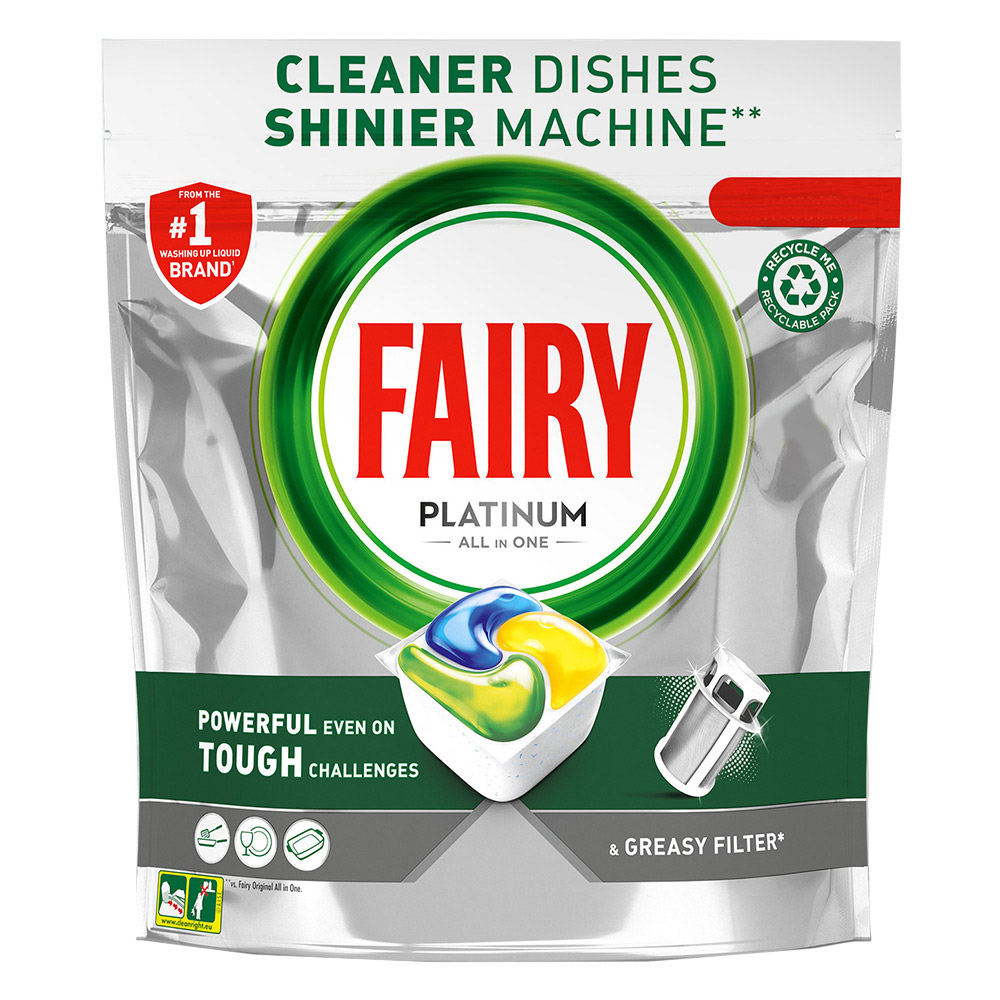 Fairy Platinum Dishwasher Tablets Lemon 17 pack Image 1