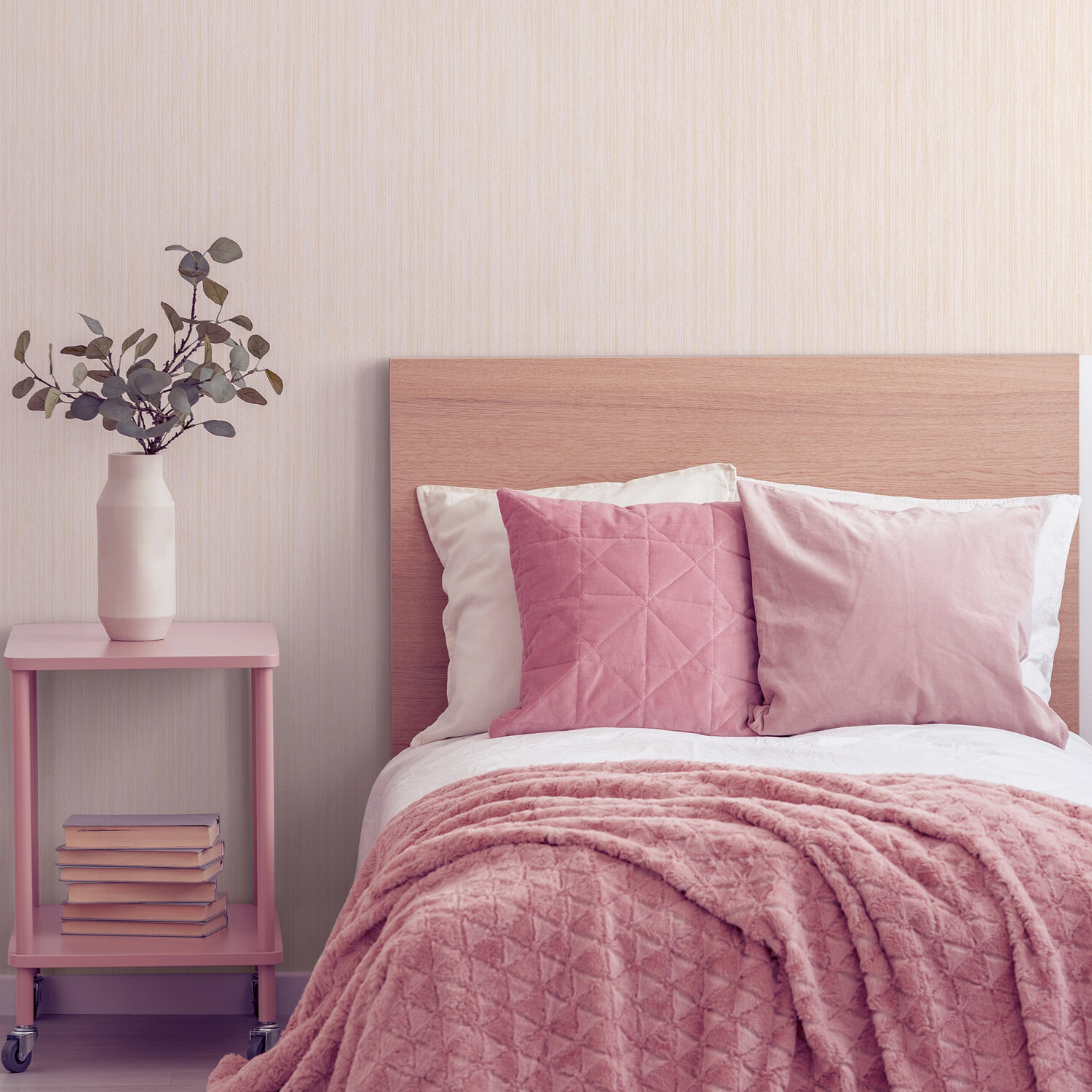 Diamond Plain Blush Wallpaper - Blush Image 6