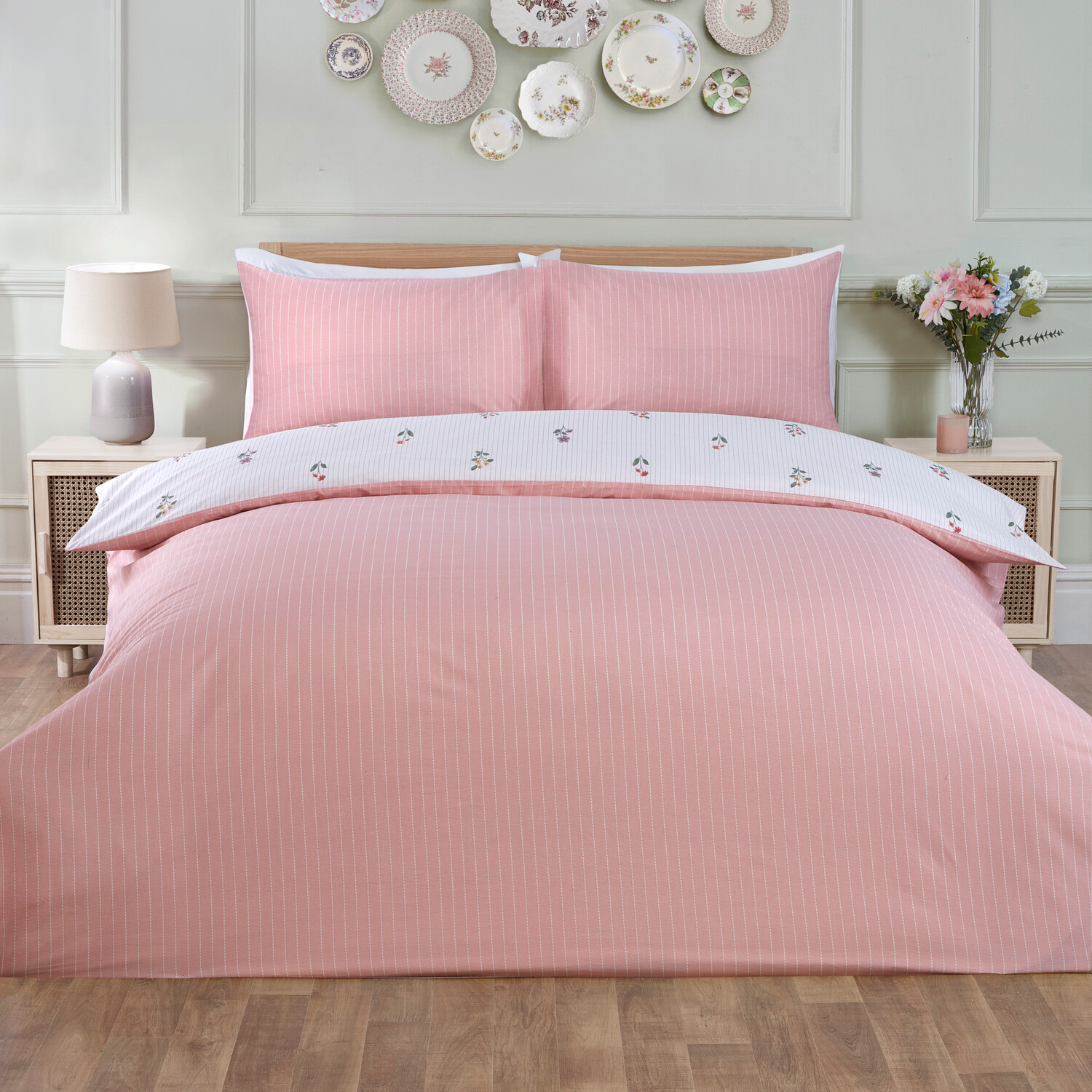 Posie Duvet Set Blush Superking Image 2