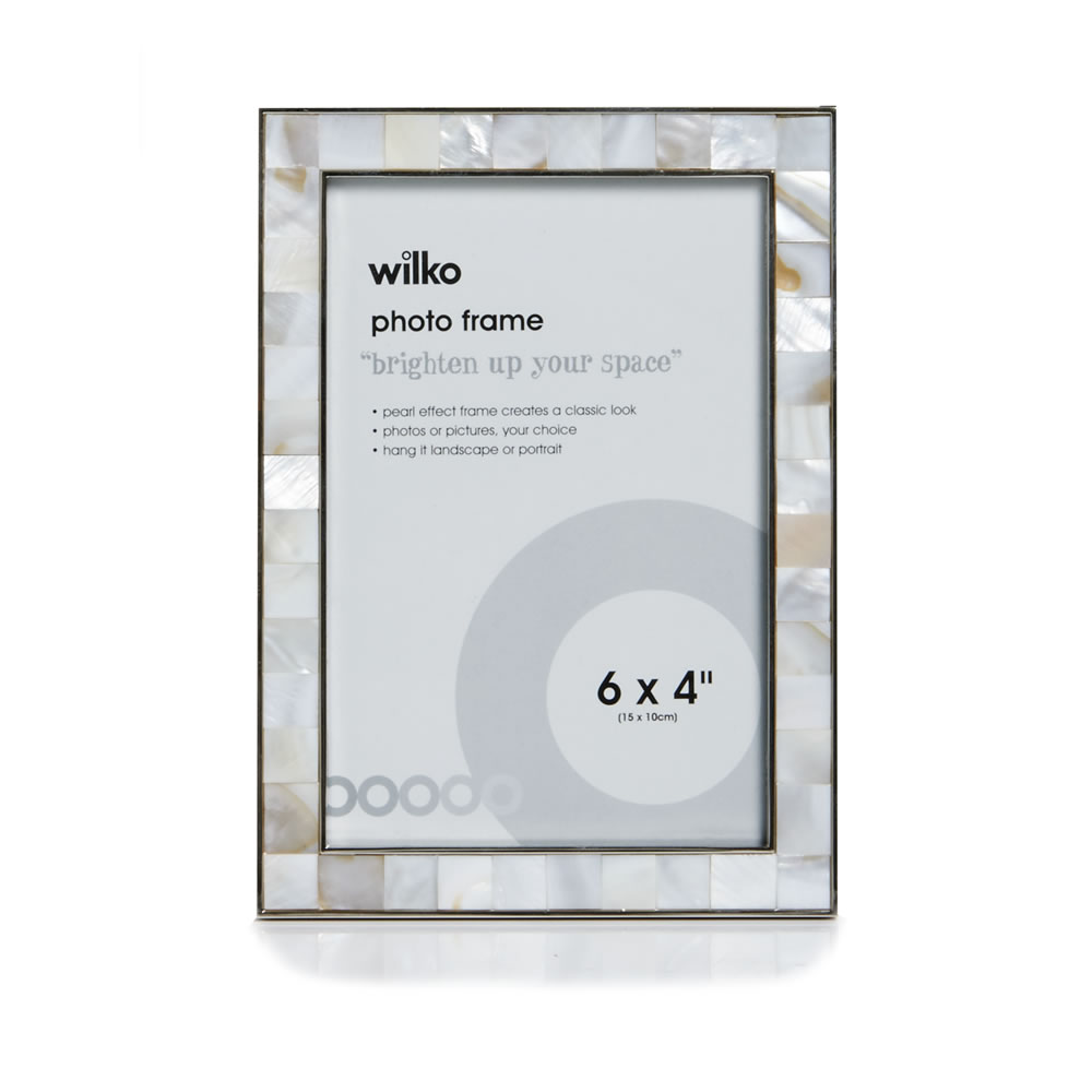 Wilko Mother Of Pearl Photo Frame 6 x 4 Inch Image 1