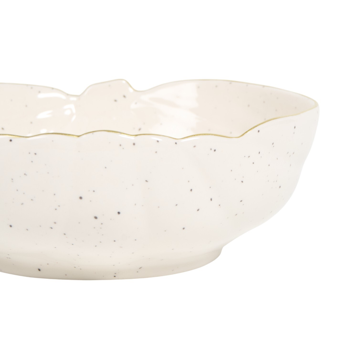Pumpkin Gold Edge Bowl Cream Image 4