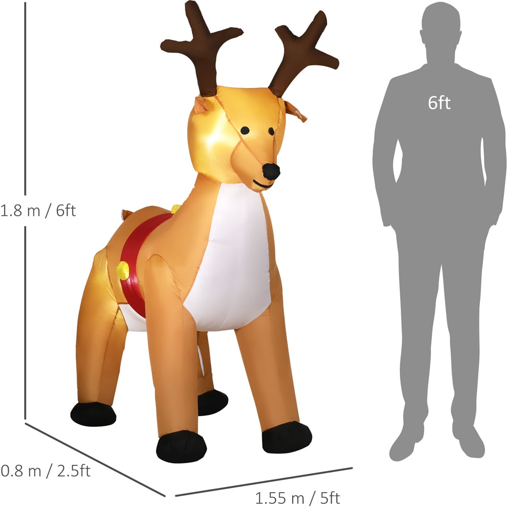 Everglow Yellow Inflatable Christmas Reindeer 6ft Image 8