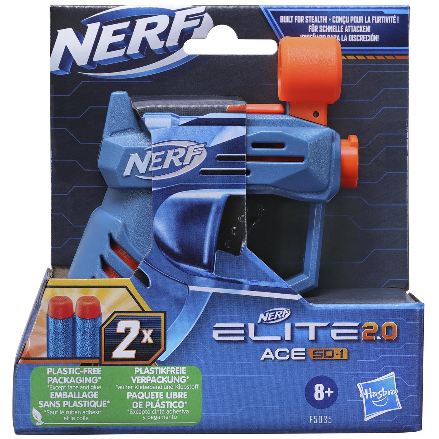 NERF Elite 2.0 Ace SD-1 Blue Blaster and Refill Image 1