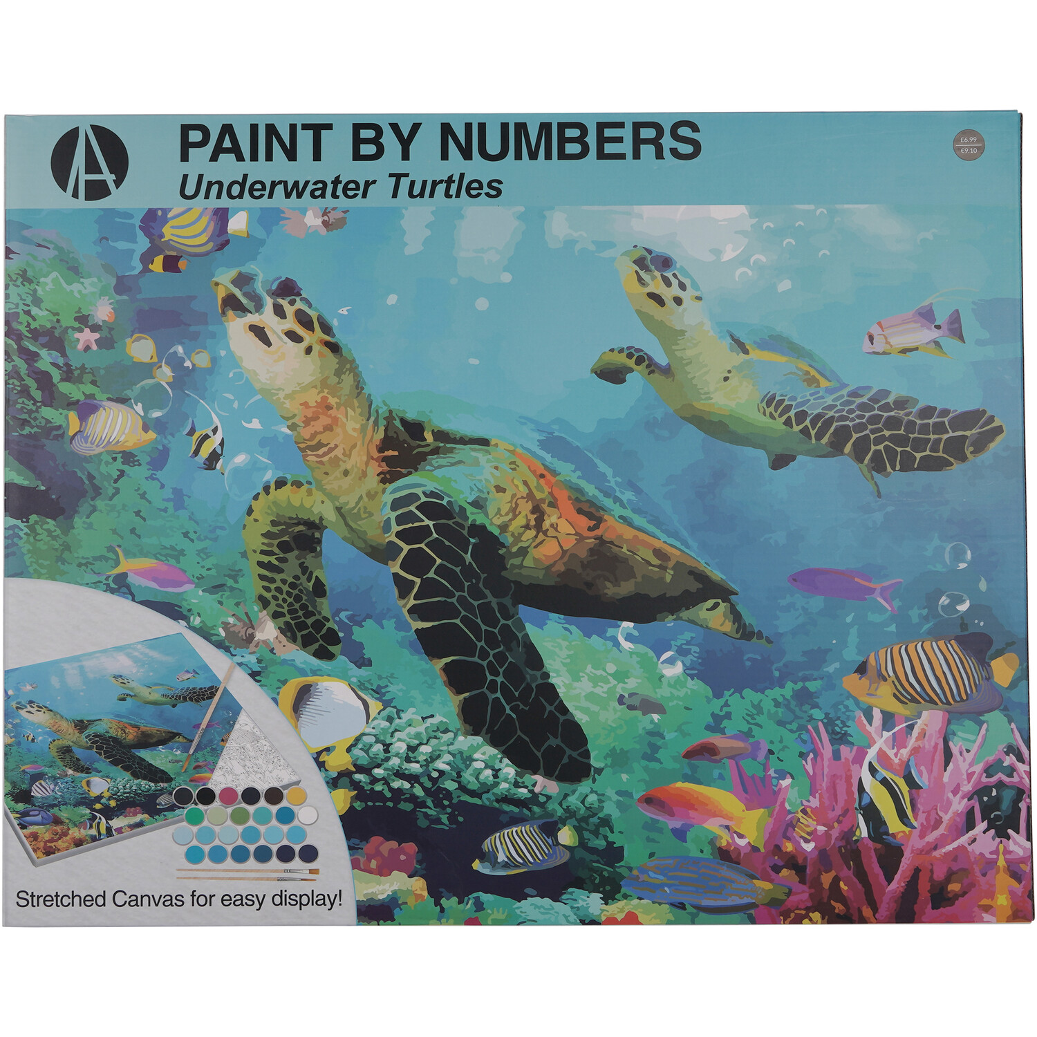 Art Studio Paint by Numbers Underwater Turtles Canvas Kit Image 1