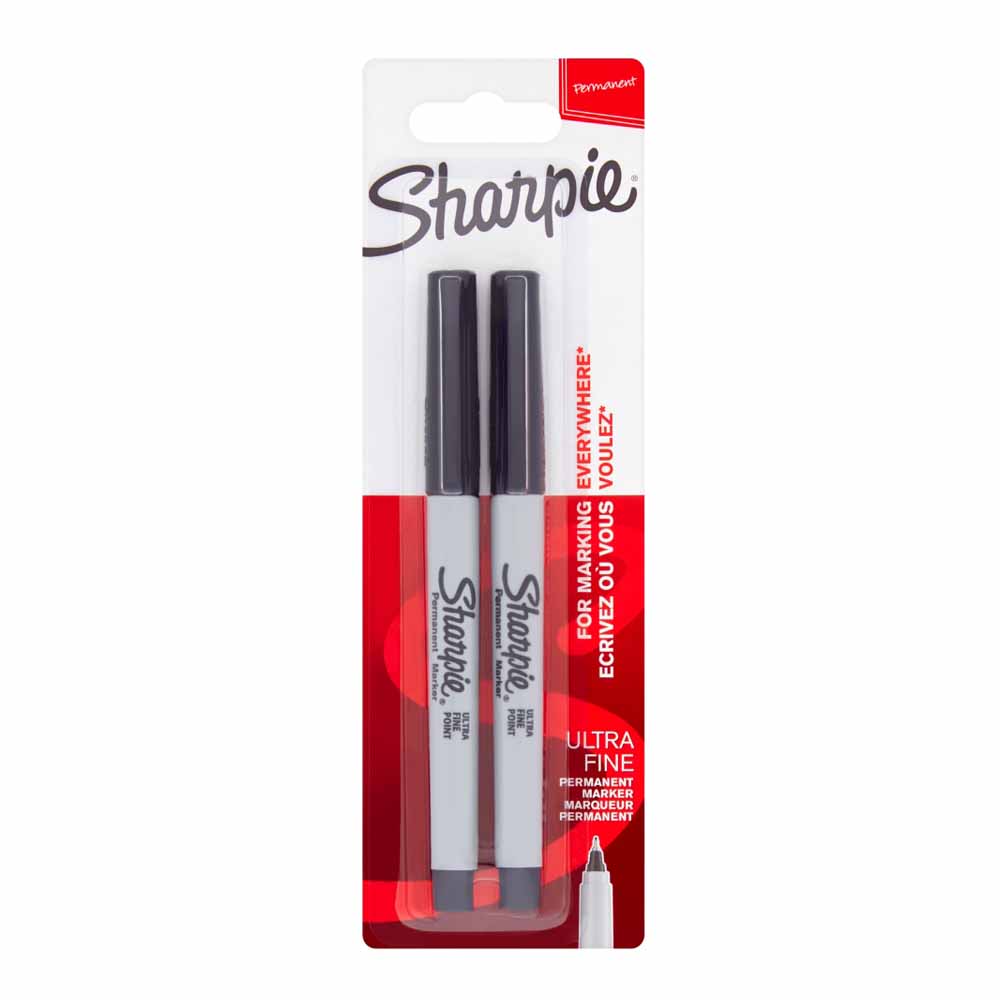 Sharpie Ultra Fine Black Pen 2 pack  - wilko
