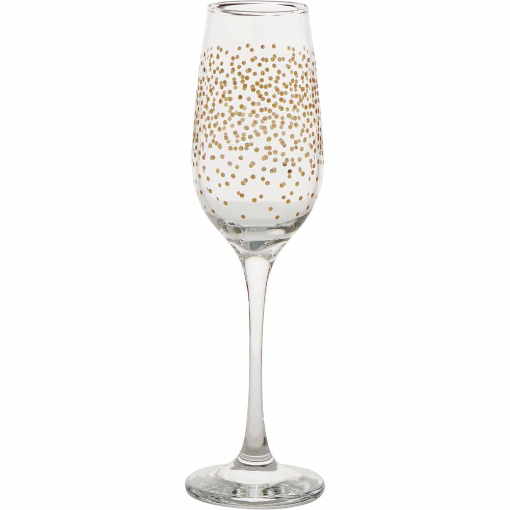 Wilko Champagne Flutes Sparkle Gold 4pcs Image 2