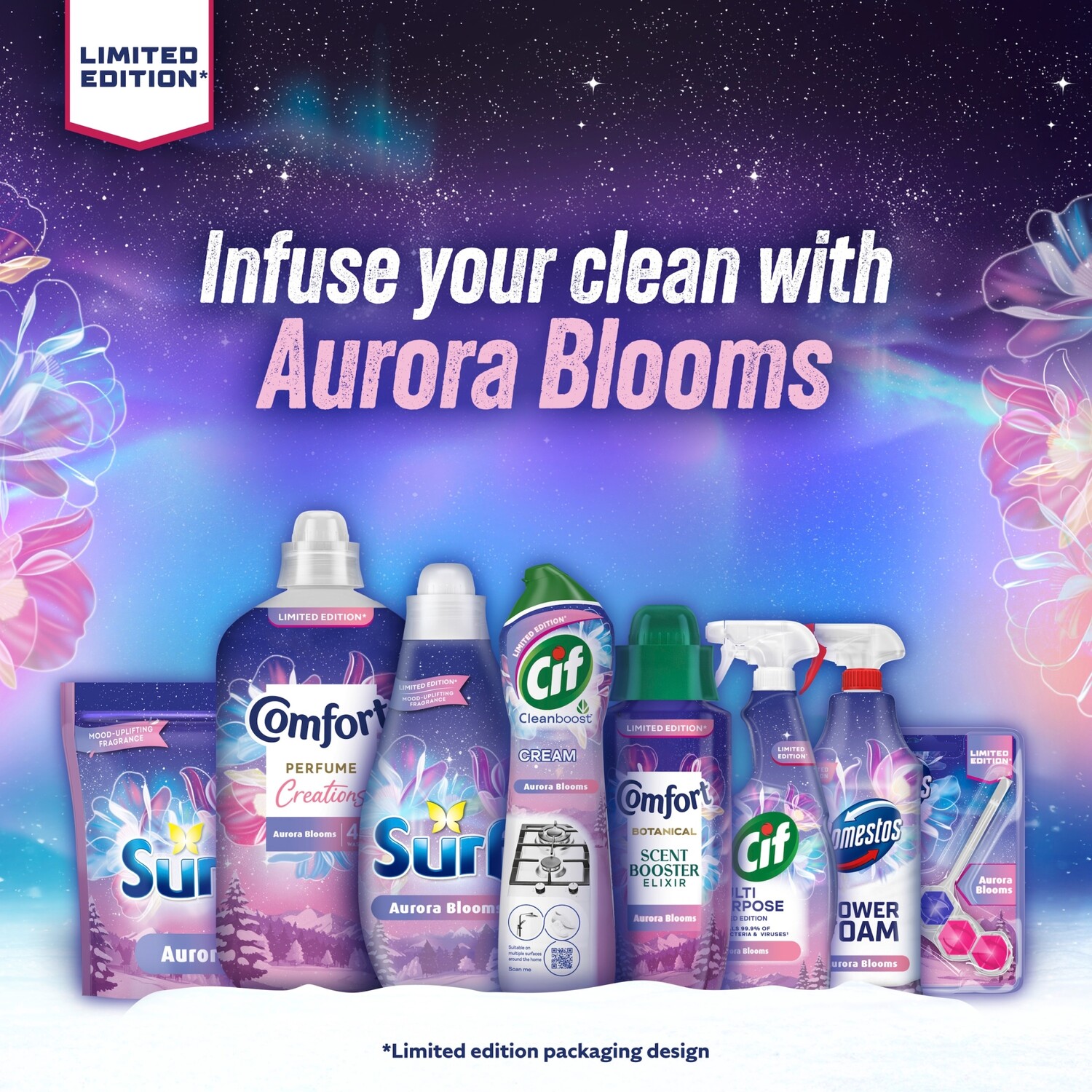 Domestos Power 5 Rim Block Aurora Blooms Image 7