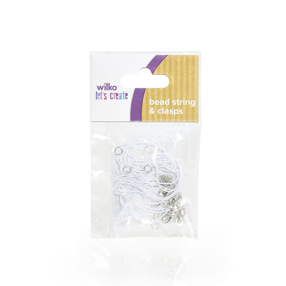 Wilko Let's Create Bead Threading String and Clasp 20 pack Image