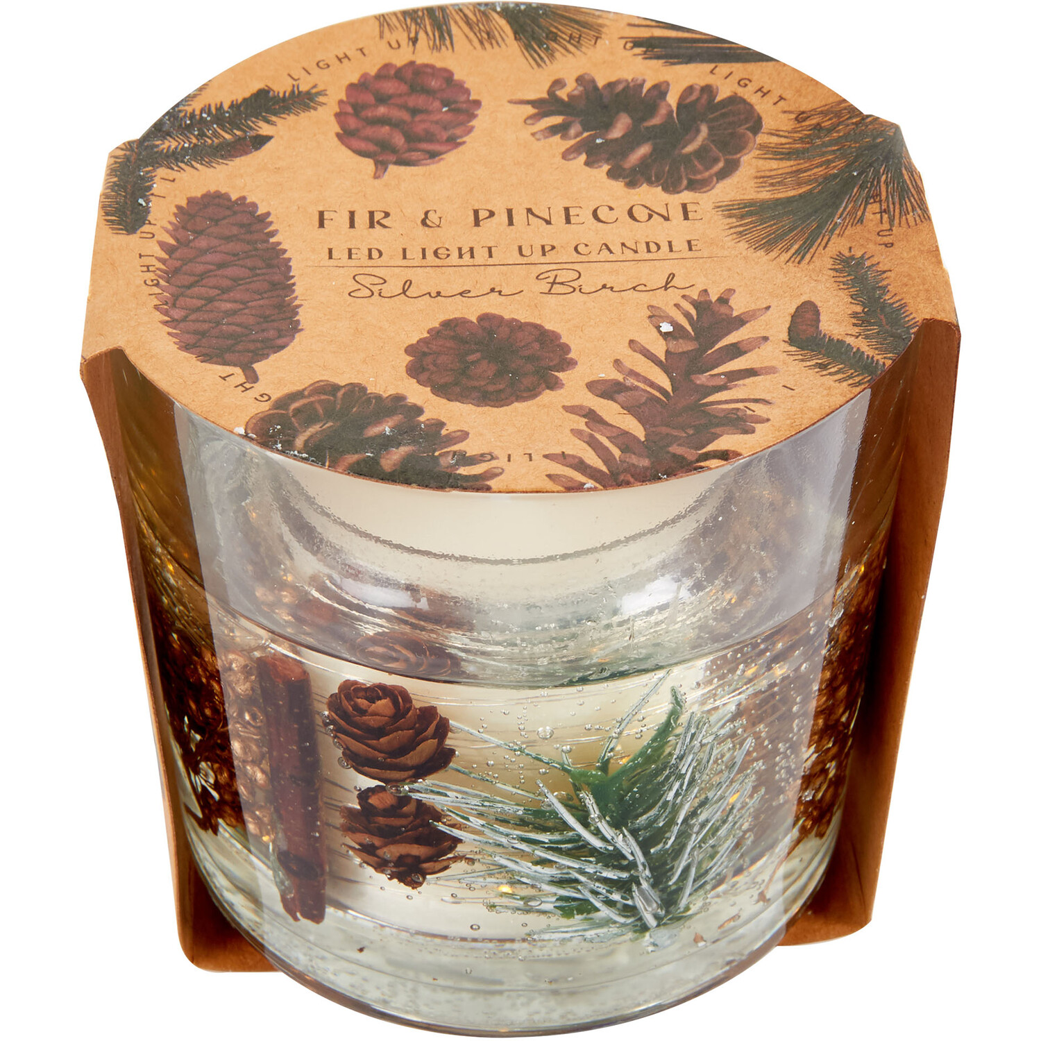 LED Light Up Candle - Fir and Pinecone Image 3