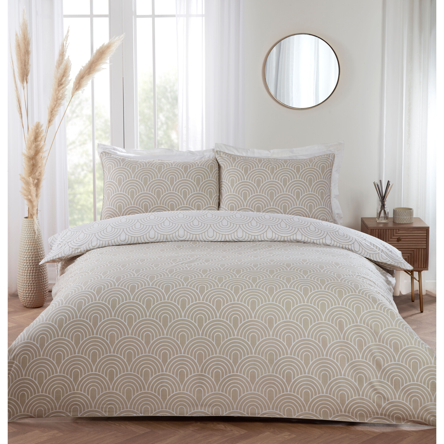 Divante King Size Natural Arches Duvet Set Image 1