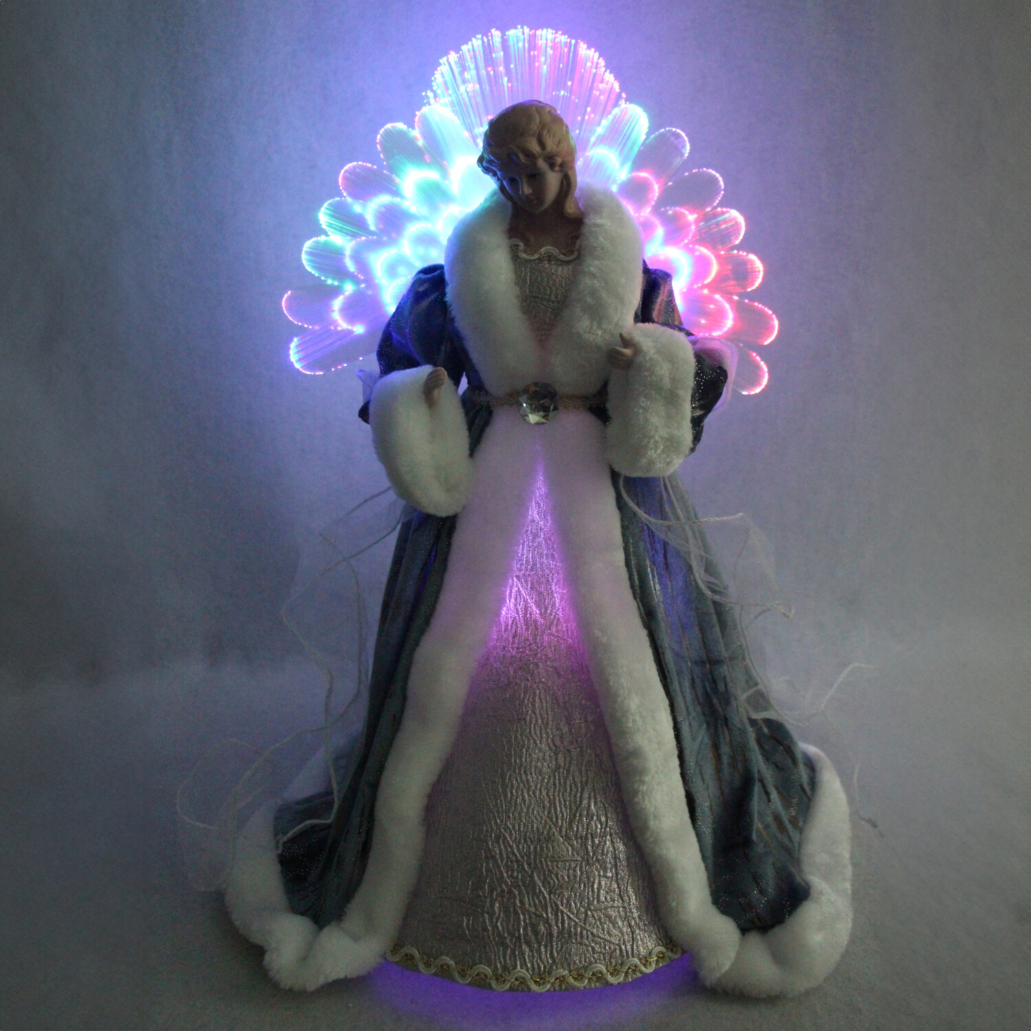 Angel Tree Topper with LED Wings Blue and White Image 2