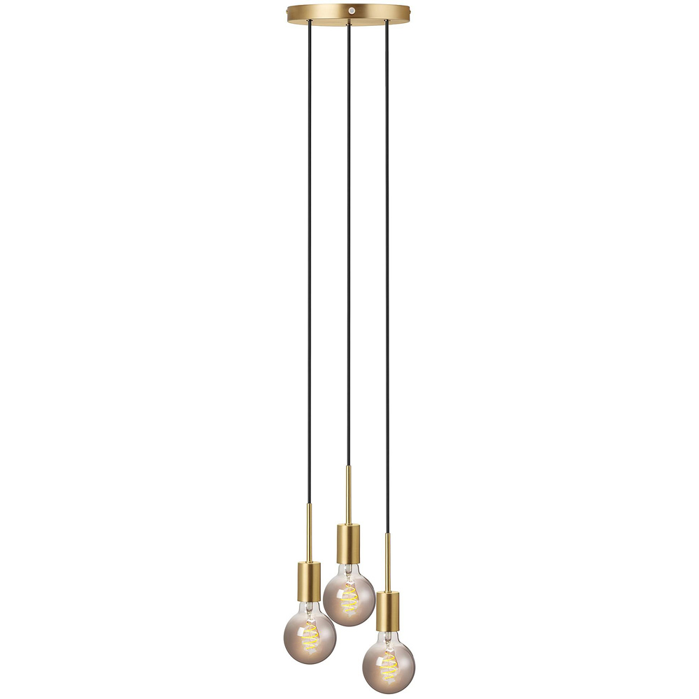 Nordlux Paco E27 3-Spot Brass Pendant Light Image 3