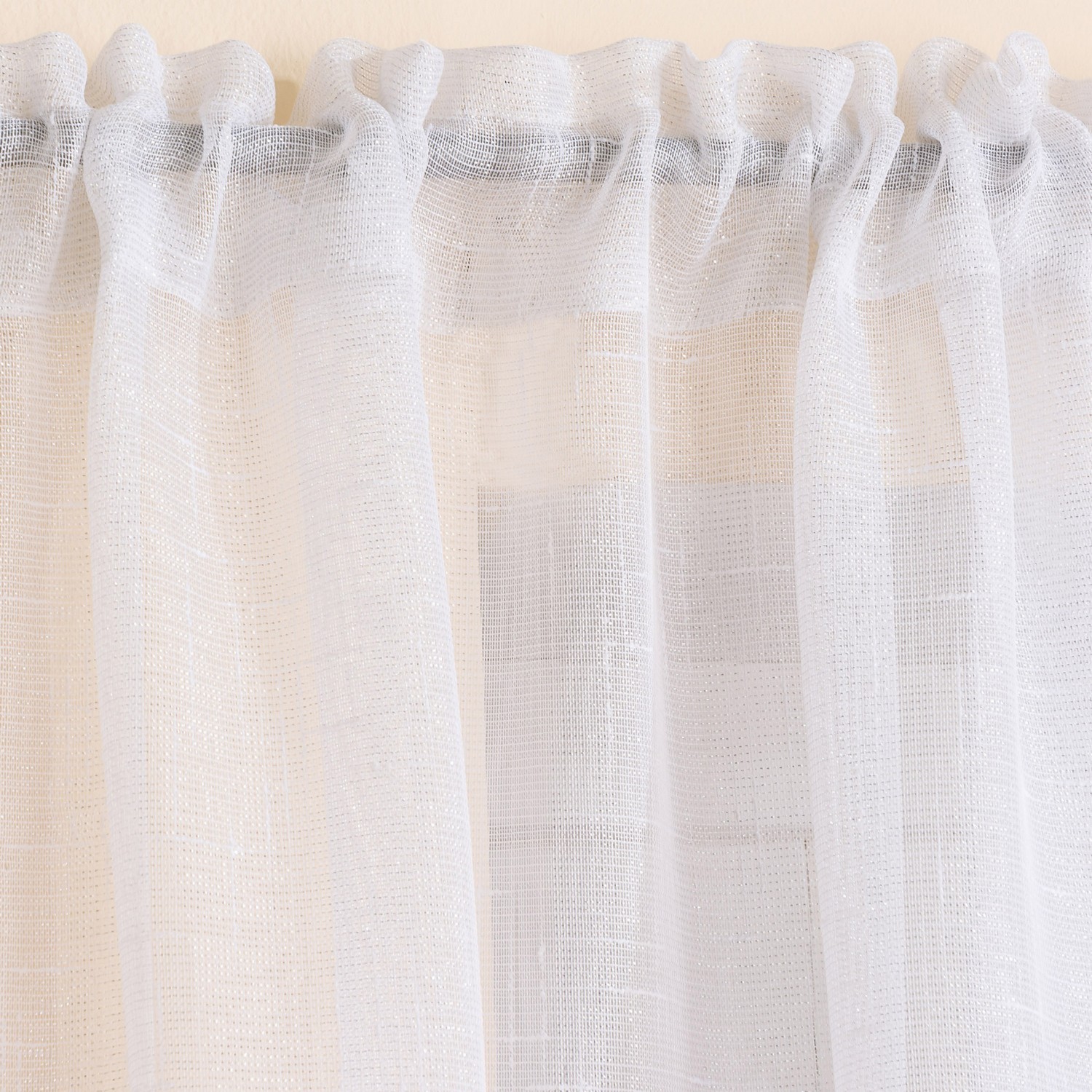 Casablanca White Voile Panel Curtain 183 x 138cm Image 2