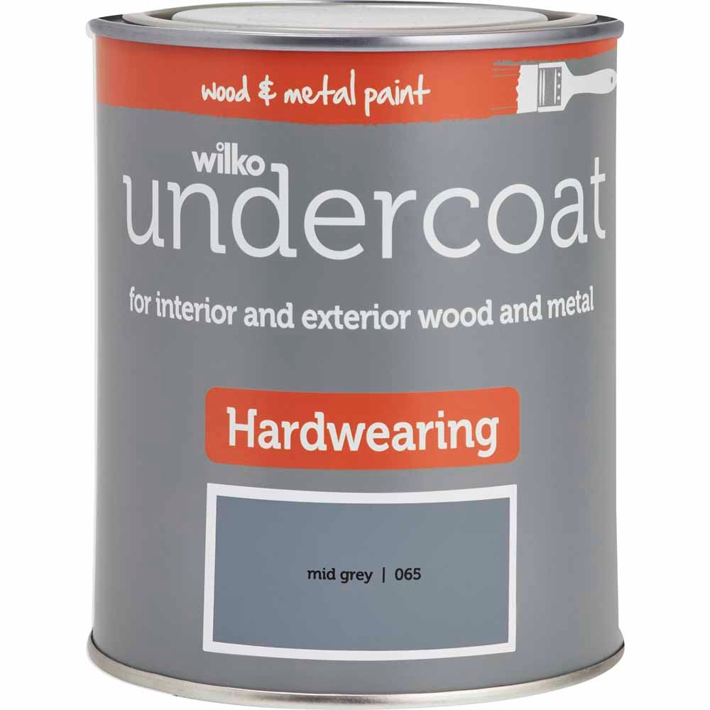 Wilko Wood and Metal Mid Grey Hardwearing Undercoat 750ml Image 2