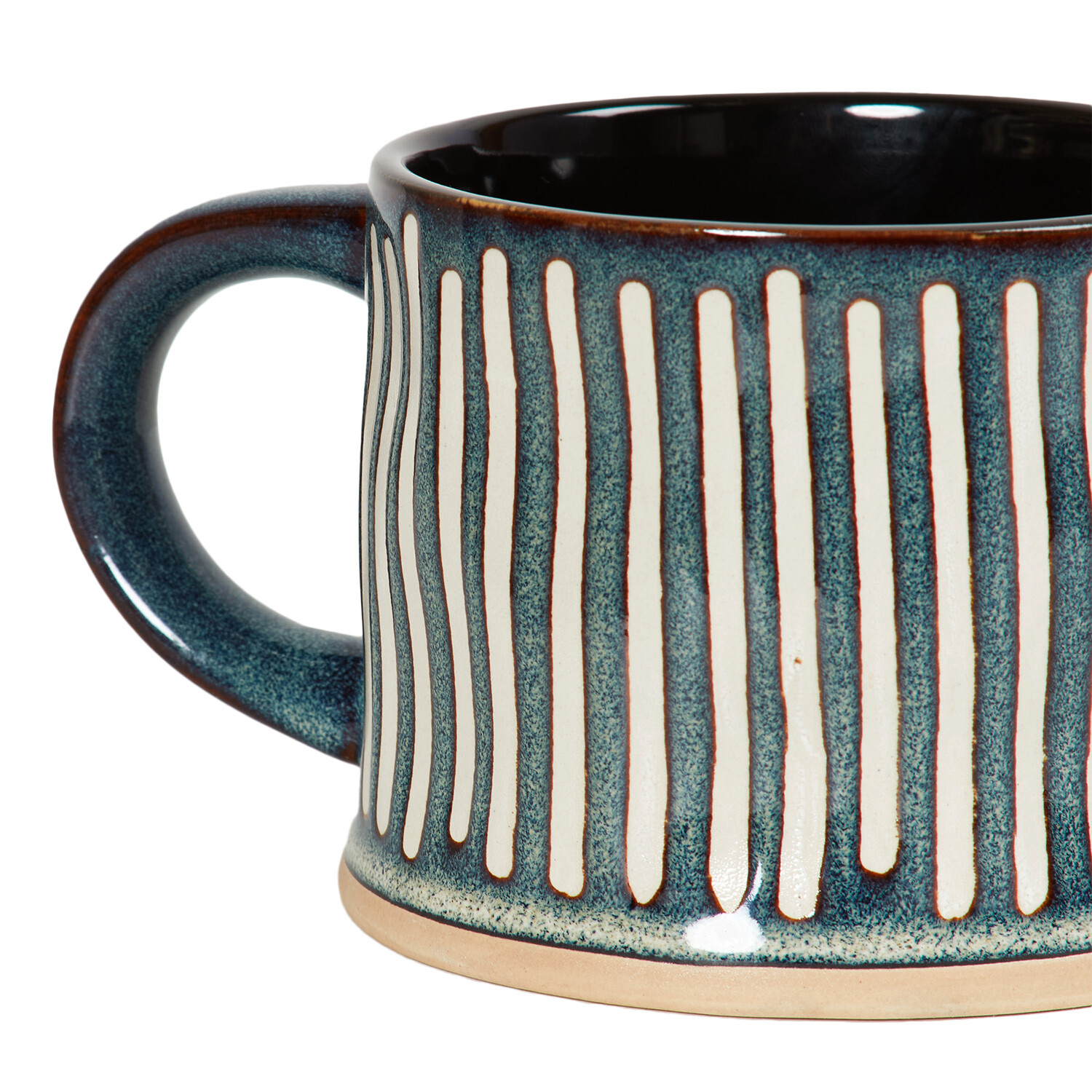 Striped Reactive Glaze Mug - Blue Image 5