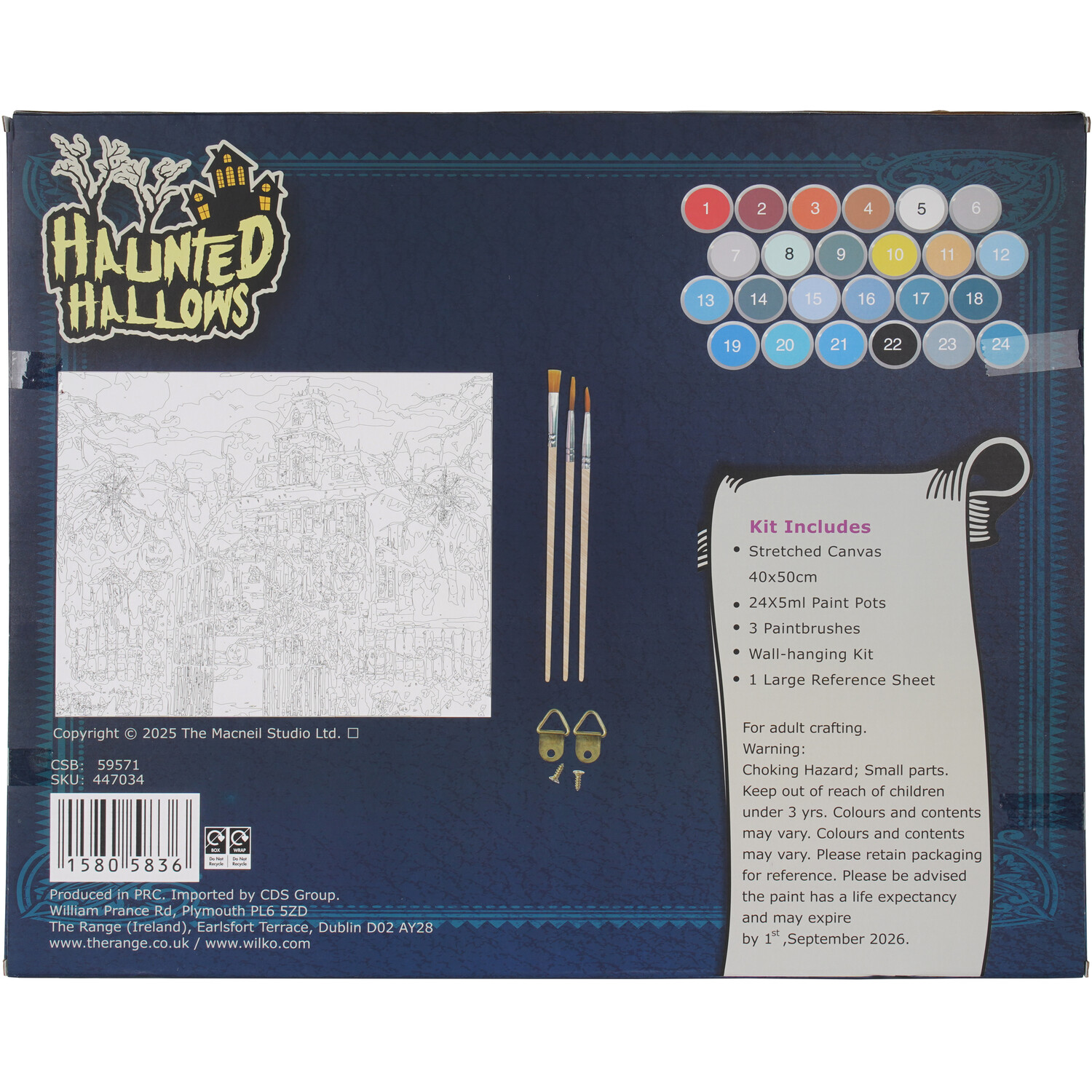 MacNeil Haunted House Paint By Numbers Kit Blue Image 2