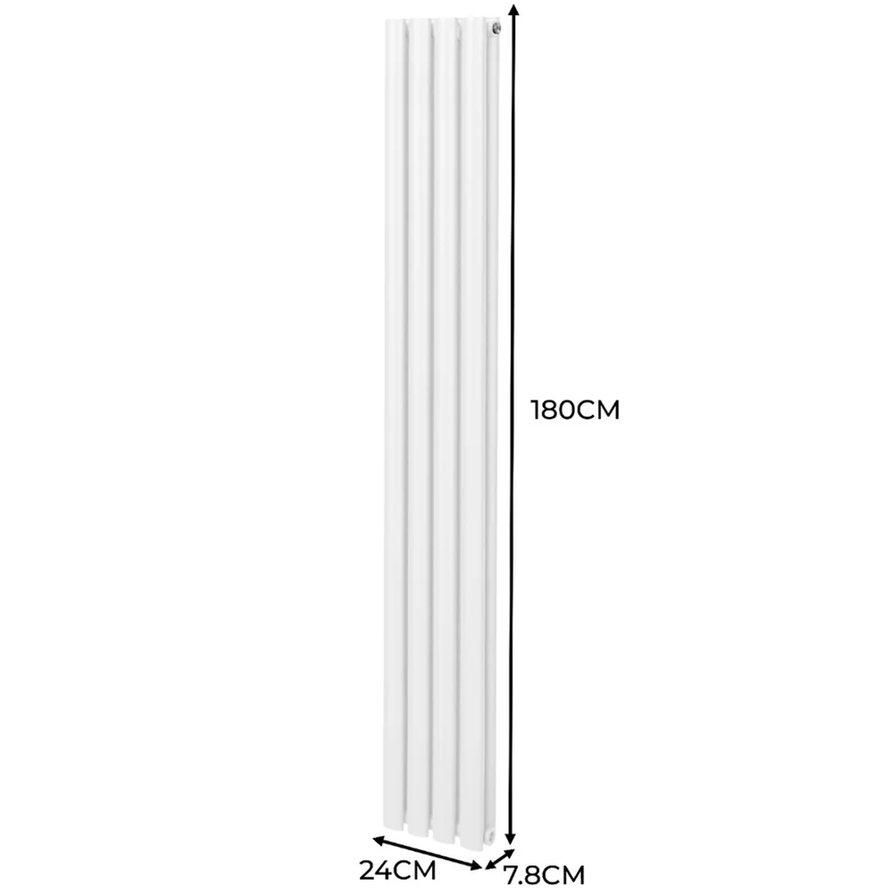 Monster Shop 3211BTU White Oval Column Radiator and Valves 1800 x 240mm Image 6