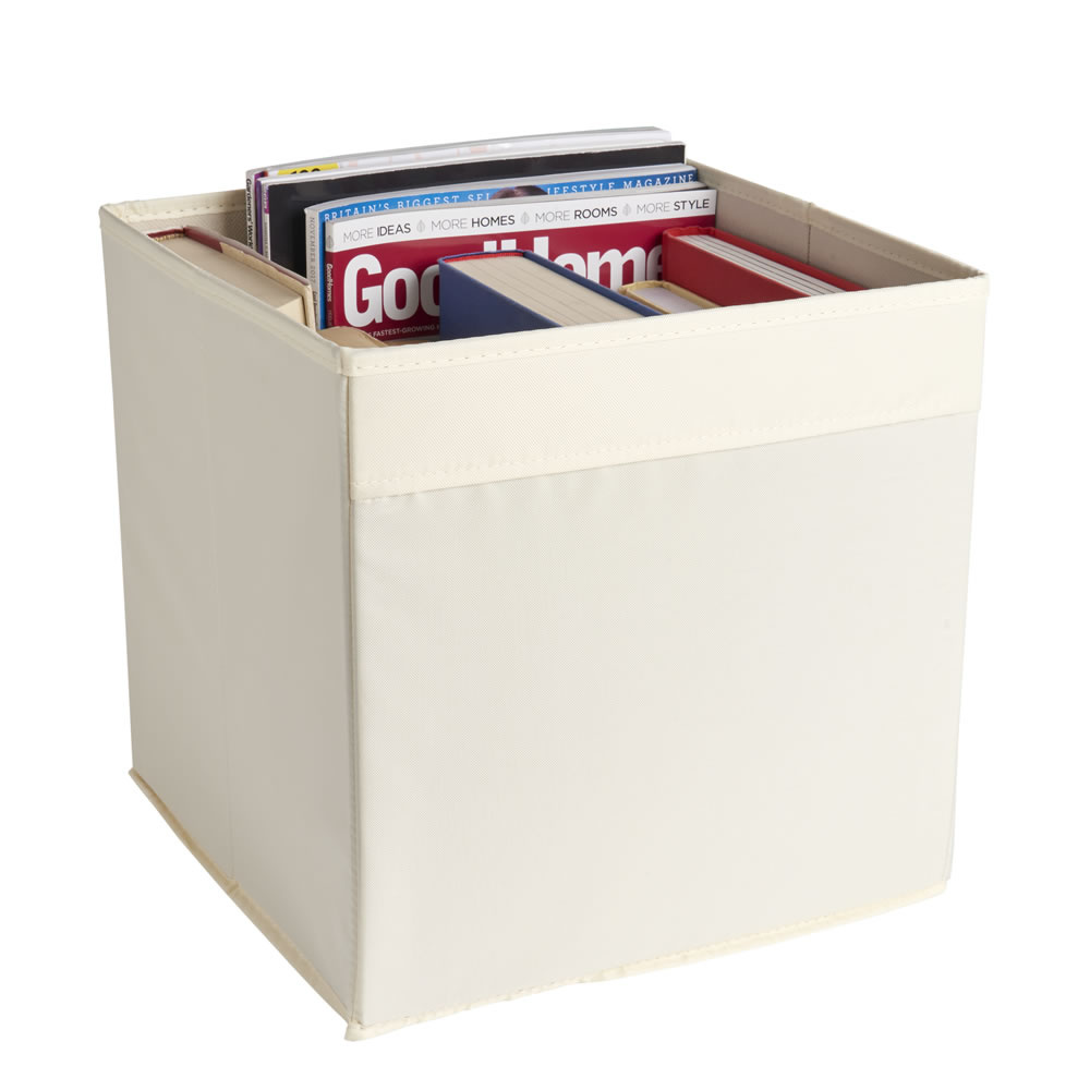 Wilko 30 x 30cm Cream Fabric Storage Box Image 2