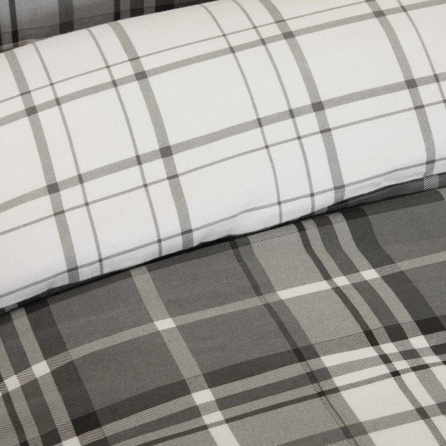 Balmoral Check Duvet Set Grey Superking Image 4