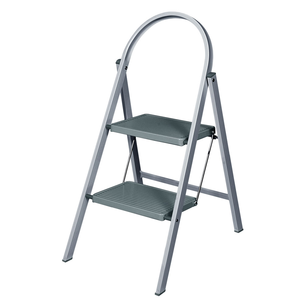 Werner Heavy Duty Grey 2 Step and Stool Image 1